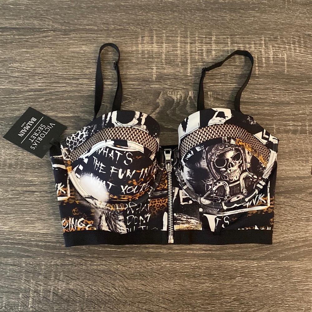 Victoria's Secret Balmain Long Line Zipper Bra 36C